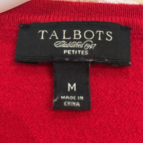 Talbots Red Cardigan Size Petite Medium - Picture 3 of 5